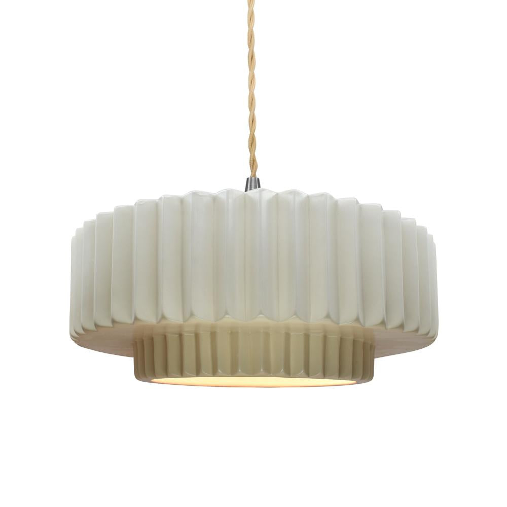 Justice Design Group RADIANCE CER-6553-MAT-NCKL-BEIG-TWST Pendant - Matte White