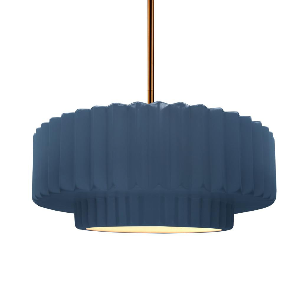 Justice Design Group RADIANCE CER-6553-MDMT-BRSS-RIGID Pendant - Midnight Sky With Matte White Internal