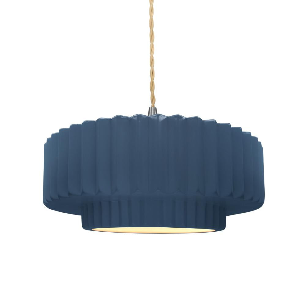 Justice Design Group RADIANCE CER-6553-MDMT-NCKL-BEIG-TWST Pendant - Midnight Sky With Matte White Internal