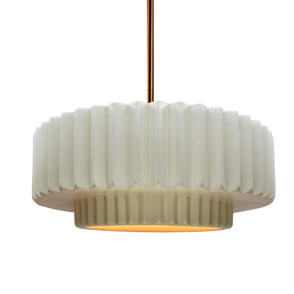 Justice Design Group RADIANCE CER-6553-MTGD-BRSS-RIGID Pendant - Matte White With Champagne Gold Internal