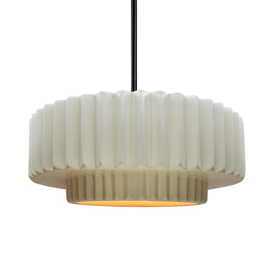 Justice Design Group RADIANCE CER-6553-MTGD-MBLK-RIGID Pendant - Matte White With Champagne Gold Internal