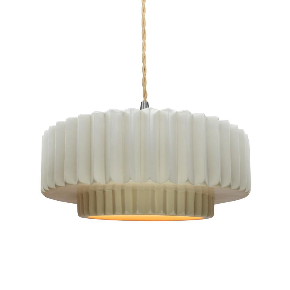 Justice Design Group RADIANCE CER-6553-MTGD-NCKL-BEIG-TWST Pendant - Matte White With Champagne Gold Internal