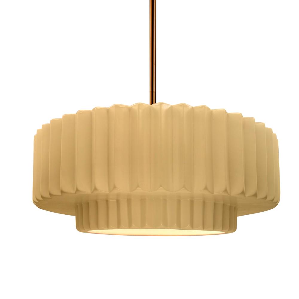 Justice Design Group RADIANCE CER-6553-MYLW-BRSS-RIGID Pendant - Muted Yellow