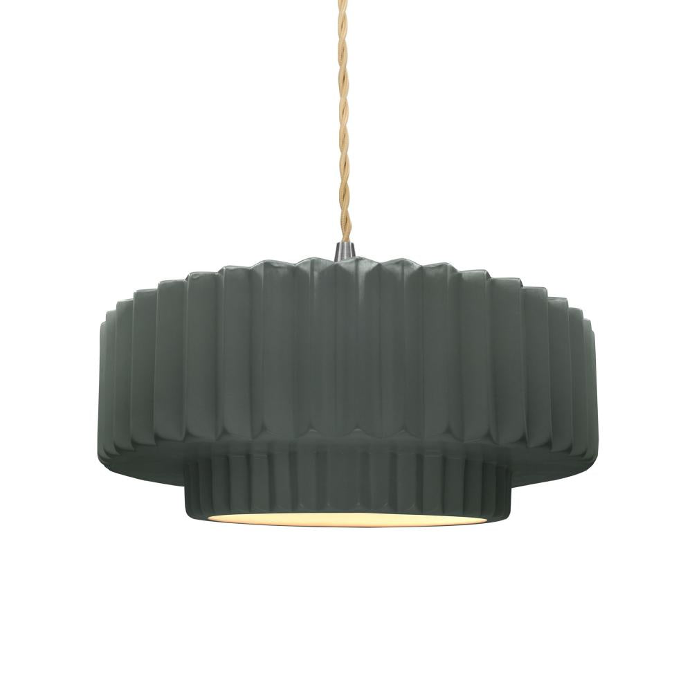 Justice Design Group RADIANCE CER-6553-PWGN-NCKL-BEIG-TWST Pendant - Pewter Green