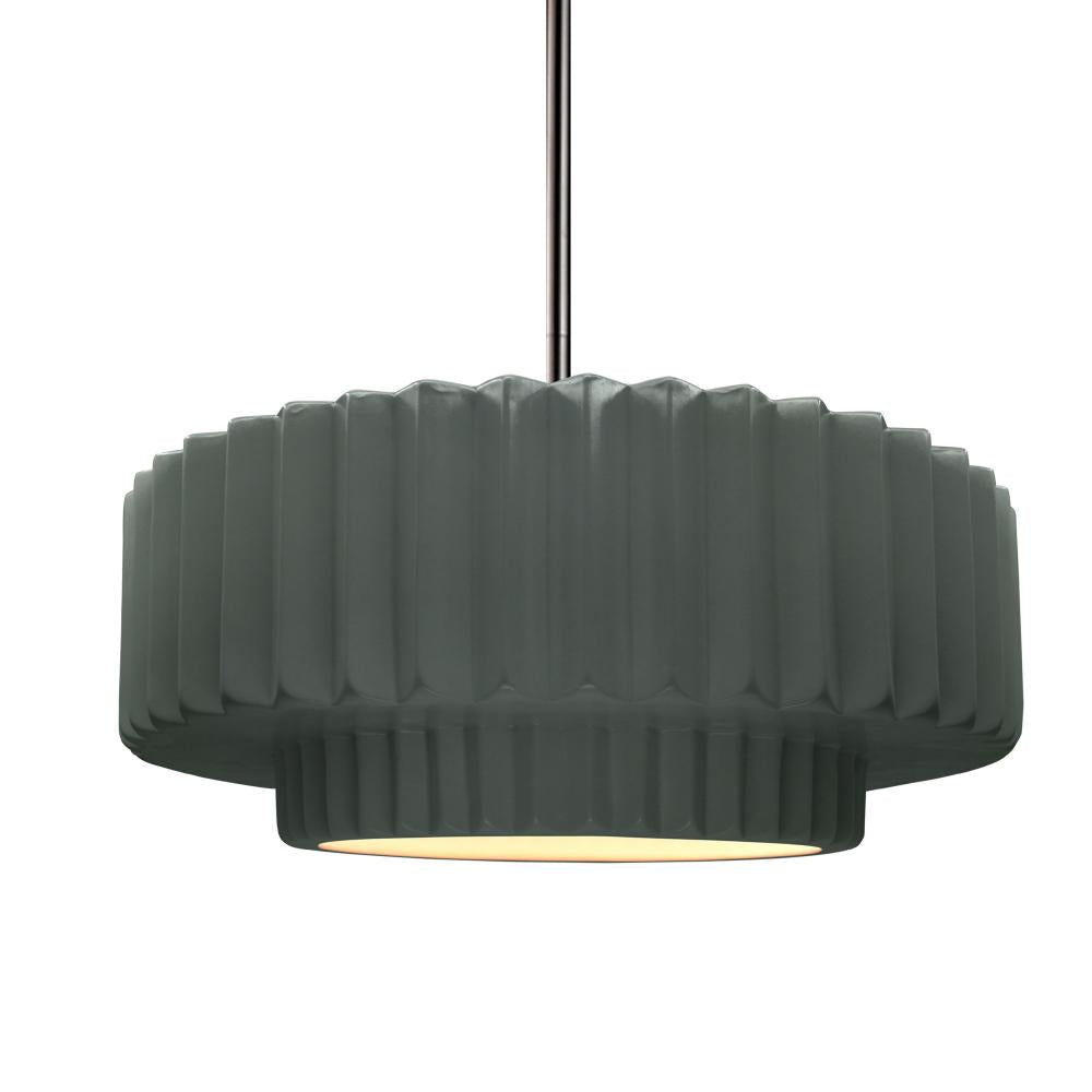 Justice Design Group RADIANCE CER-6553-PWGN-NCKL-RIGID Pendant - Pewter Green