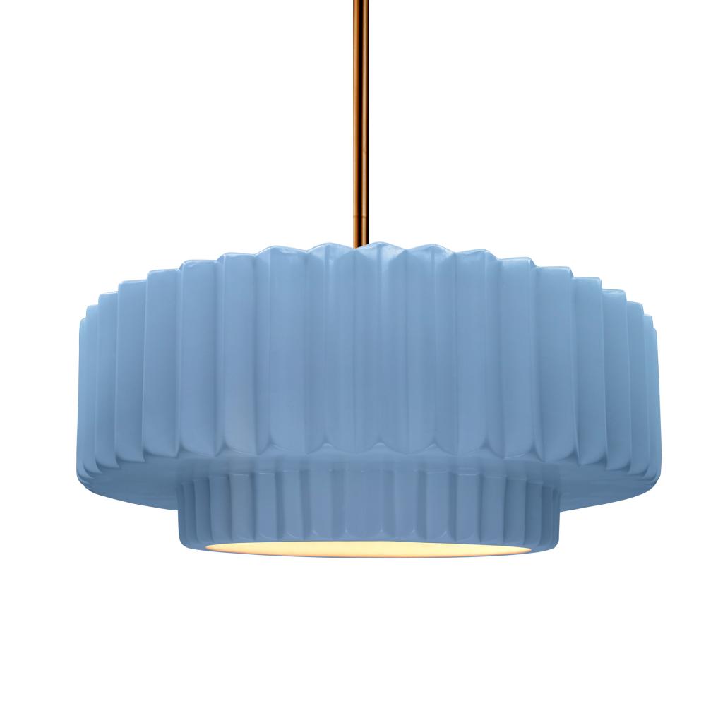 Justice Design Group RADIANCE CER-6553-SKBL-BRSS-RIGID Pendant - Sky Blue