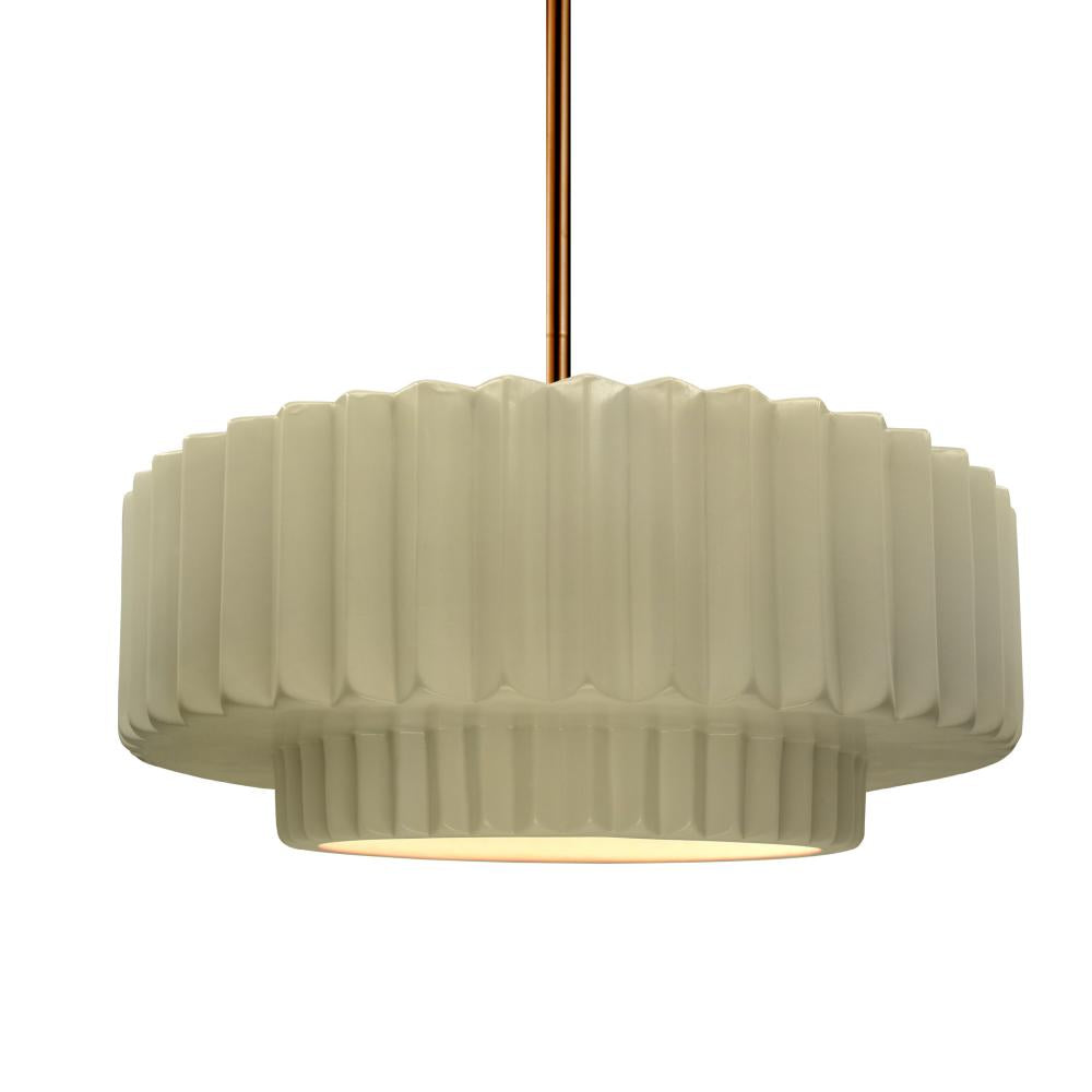 Justice Design Group RADIANCE CER-6553-VAN-BRSS-RIGID Pendant - Vanilla Gloss