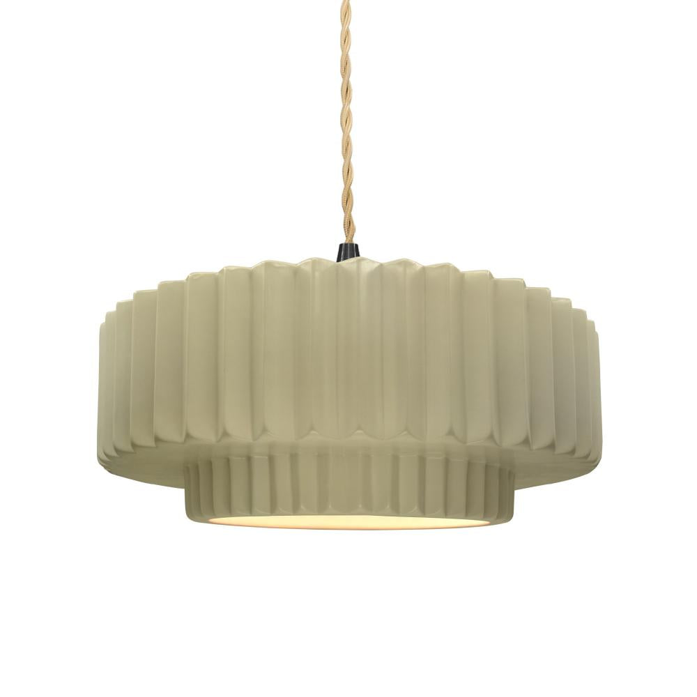 Justice Design Group RADIANCE CER-6553-VAN-MBLK-BEIG-TWST Pendant - Vanilla Gloss