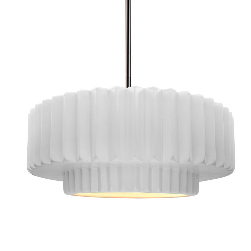 Justice Design Group RADIANCE CER-6553-WTWT-NCKL-RIGID Pendant - Gloss White