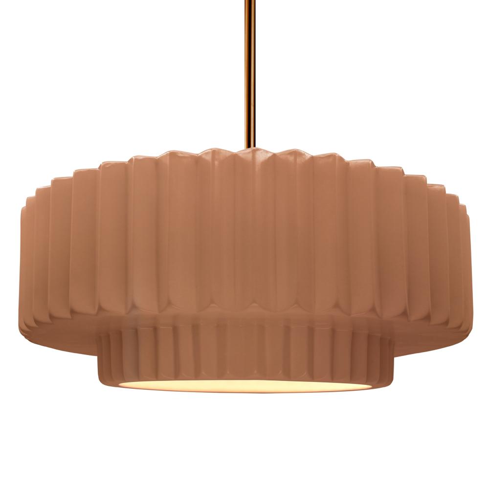 Justice Design Group RADIANCE CER-6555-ADOB-BRSS-RIGID Pendant - Adobe