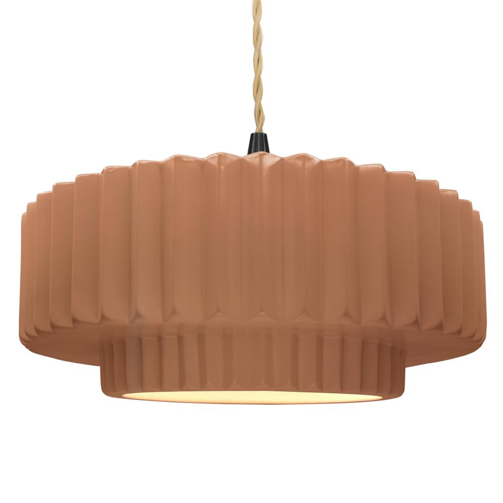 Justice Design Group RADIANCE CER-6555-ADOB-MBLK-BEIG-TWST Pendant - Adobe