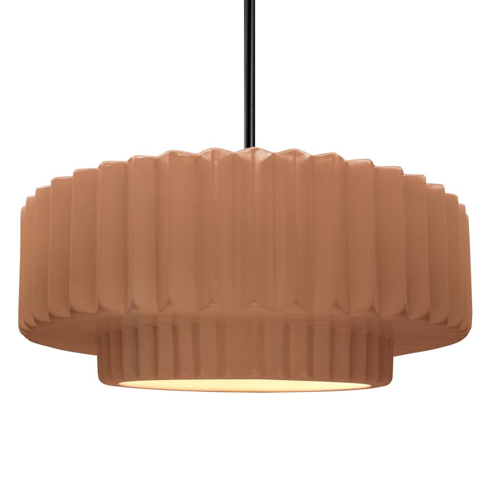 Justice Design Group RADIANCE CER-6555-ADOB-MBLK-RIGID Pendant - Adobe