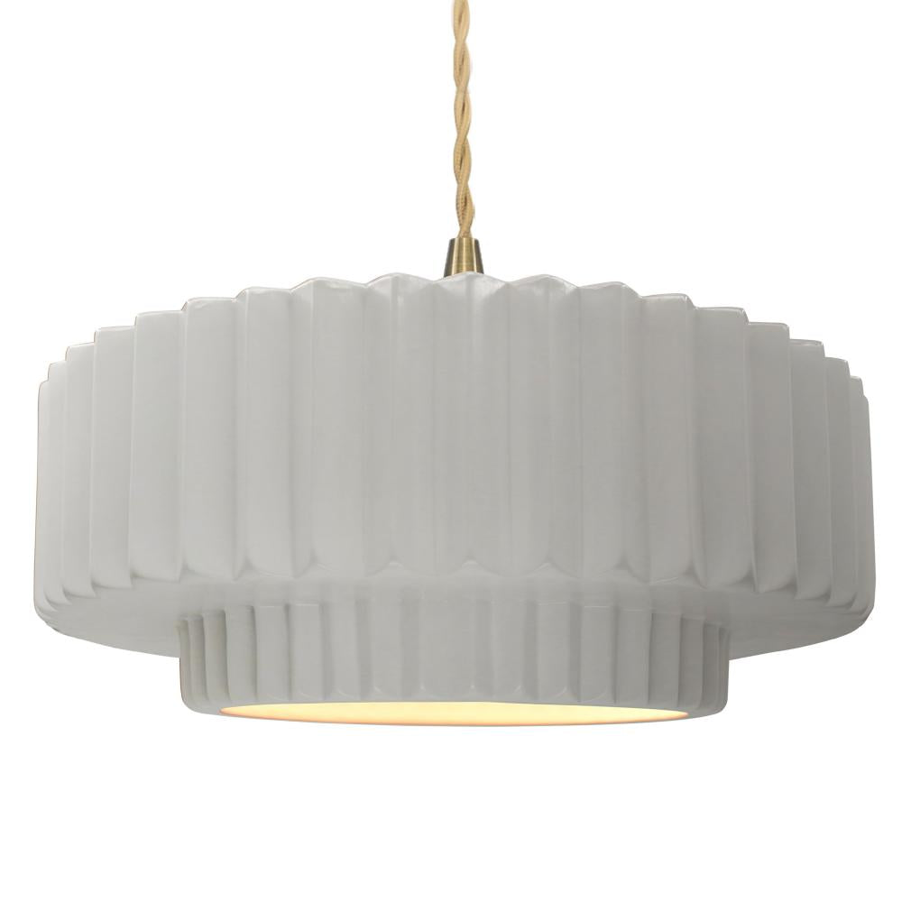 Justice Design Group RADIANCE CER-6555-BIS-BRSS-BEIG-TWST Pendant - Bisque