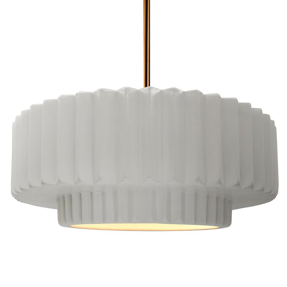 Justice Design Group RADIANCE CER-6555-BIS-BRSS-RIGID Pendant - Bisque