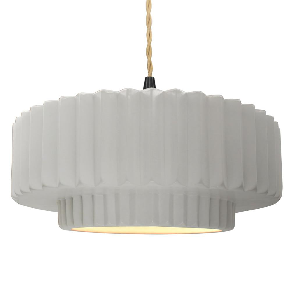 Justice Design Group RADIANCE CER-6555-BIS-MBLK-BEIG-TWST Pendant - Bisque