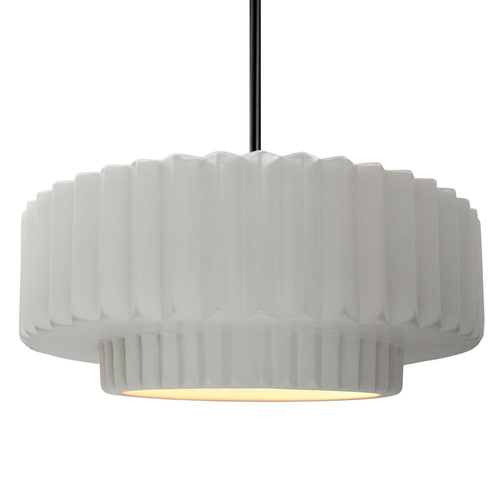 Justice Design Group RADIANCE CER-6555-BIS-MBLK-RIGID Pendant - Bisque