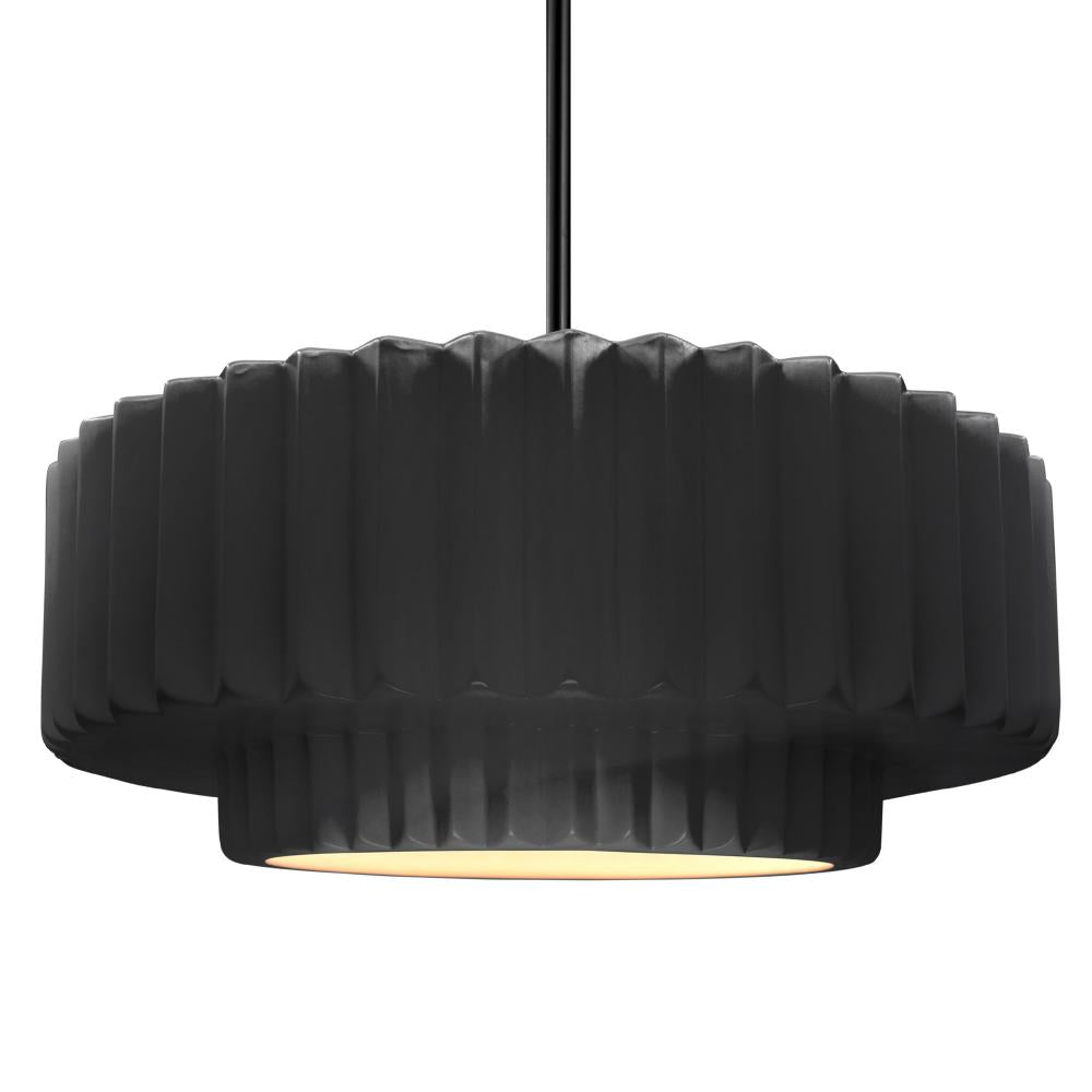 Justice Design Group RADIANCE CER-6555-BKMT-MBLK-RIGID Pendant - Gloss Black With Matte White Internal