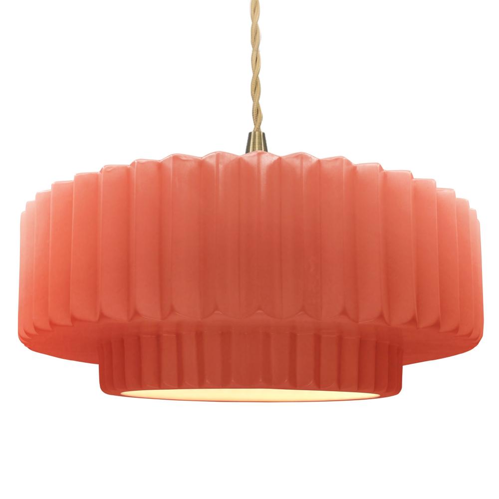 Justice Design Group RADIANCE CER-6555-BSH-BRSS-BEIG-TWST Pendant - Gloss Blush