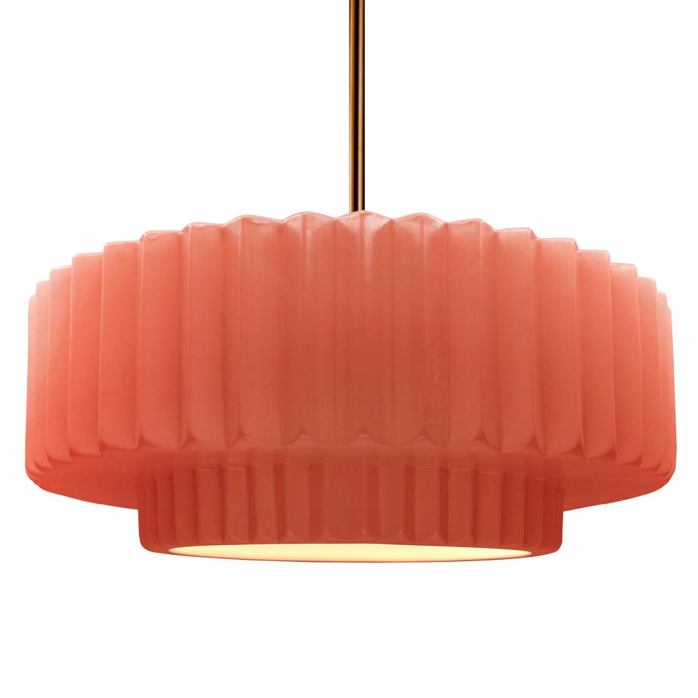 Justice Design Group RADIANCE CER-6555-BSH-BRSS-RIGID Pendant - Gloss Blush