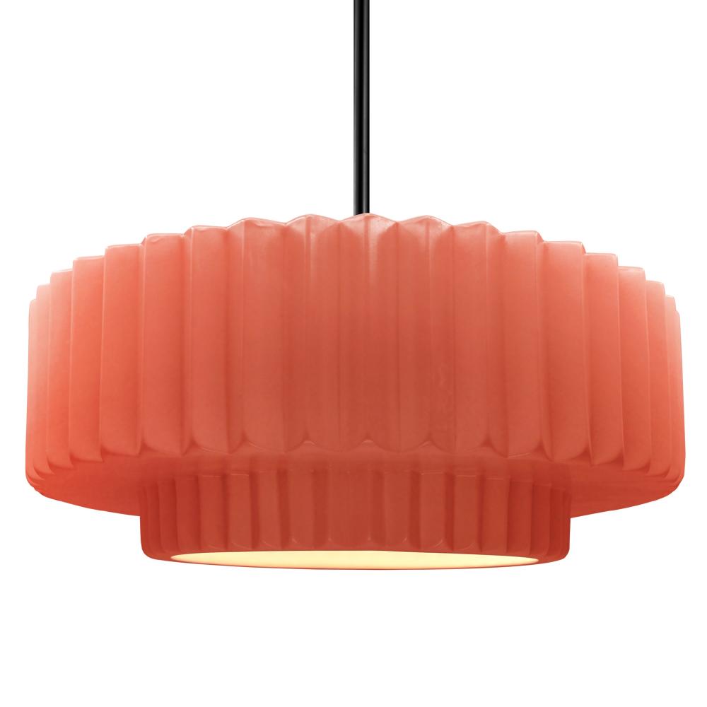 Justice Design Group RADIANCE CER-6555-BSH-MBLK-RIGID Pendant - Gloss Blush