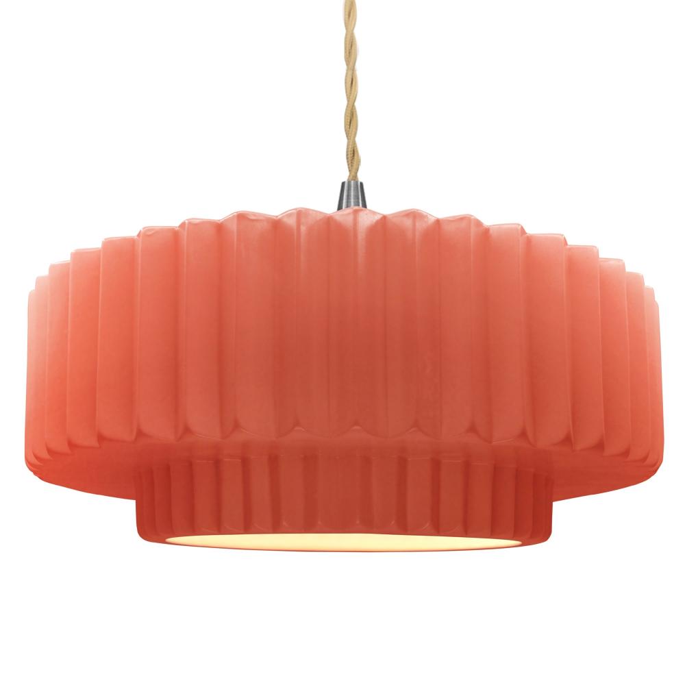 Justice Design Group RADIANCE CER-6555-BSH-NCKL-BEIG-TWST Pendant - Gloss Blush