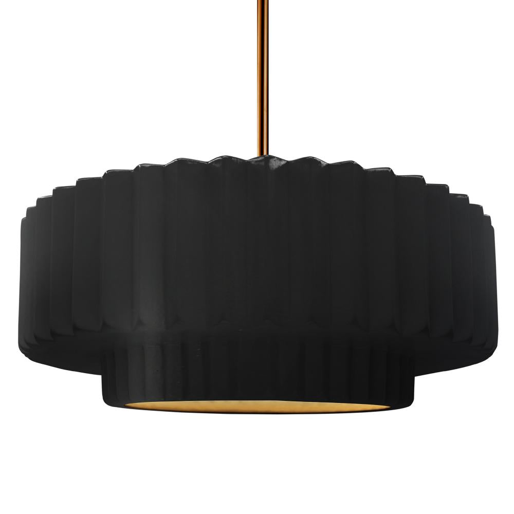 Justice Design Group RADIANCE CER-6555-CBGD-BRSS-RIGID Pendant - Carbon Matte Black With Champagne Gold Internal