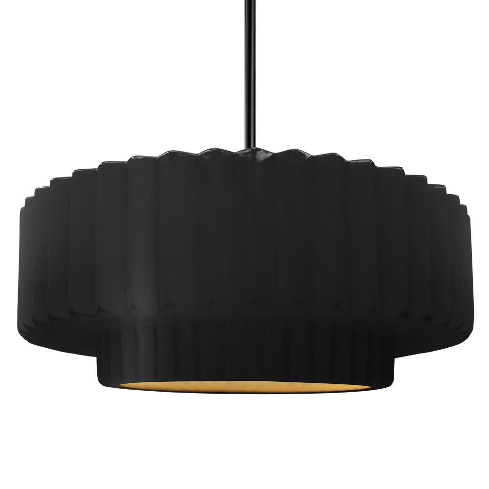 Justice Design Group RADIANCE CER-6555-CBGD-MBLK-RIGID Pendant - Carbon Matte Black With Champagne Gold Internal