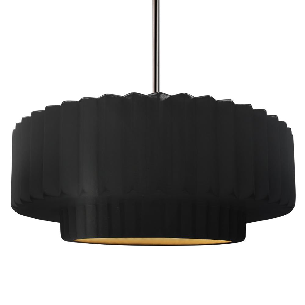 Justice Design Group RADIANCE CER-6555-CBGD-NCKL-RIGID Pendant - Carbon Matte Black With Champagne Gold Internal