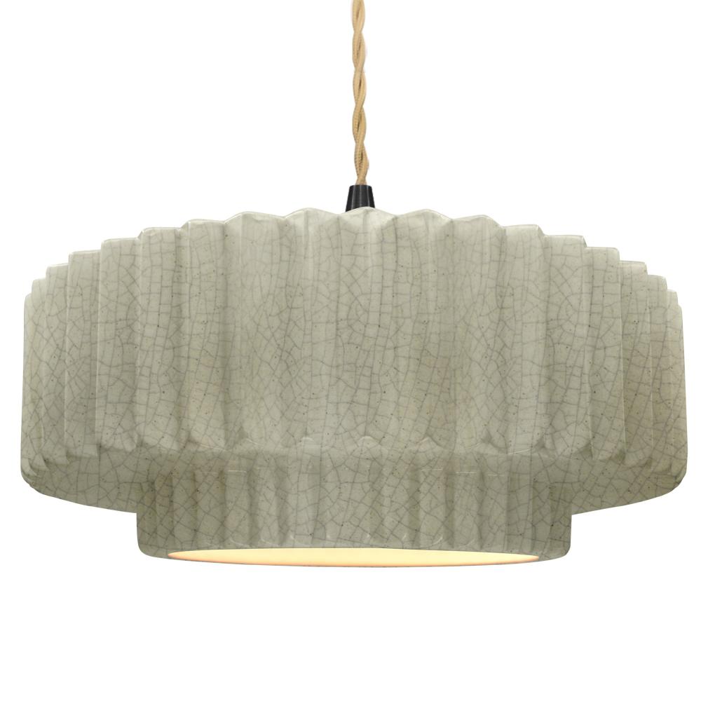 Justice Design Group RADIANCE CER-6555-CKC-MBLK-BEIG-TWST-LED1-700 Pendant - Celadon Green Crackle