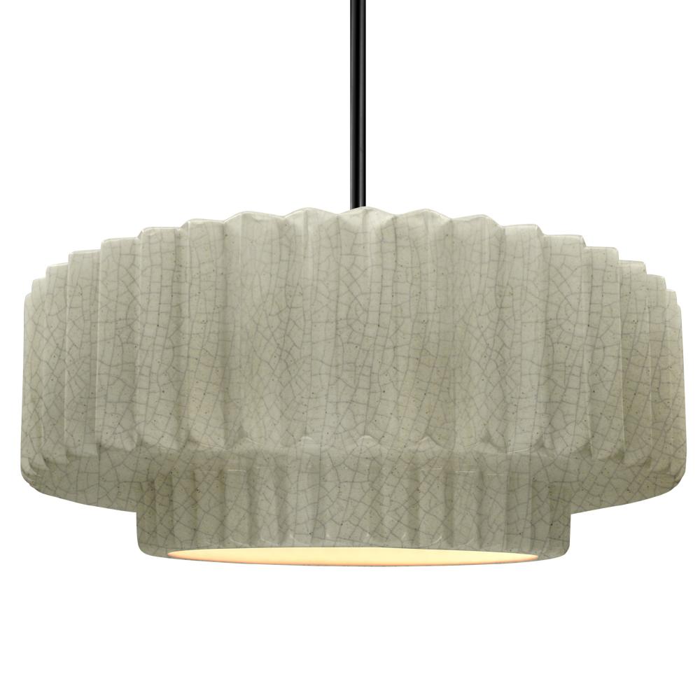 Justice Design Group RADIANCE CER-6555-CKC-MBLK-RIGID Pendant - Celadon Green Crackle