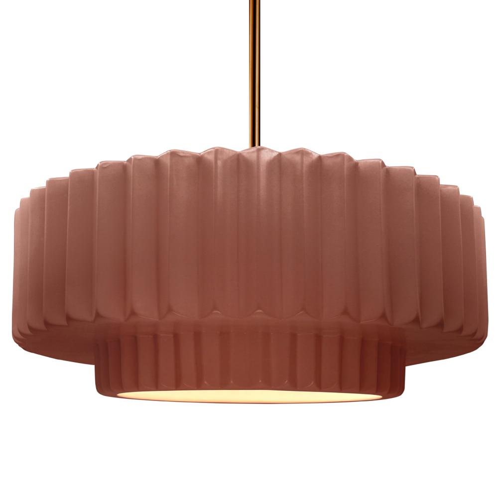 Justice Design Group RADIANCE CER-6555-CLAY-BRSS-RIGID Pendant - Canyon Clay