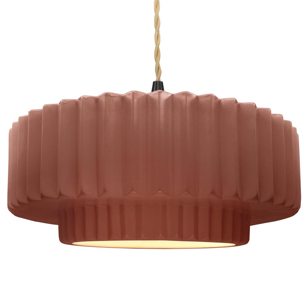 Justice Design Group RADIANCE CER-6555-CLAY-MBLK-BEIG-TWST Pendant - Canyon Clay