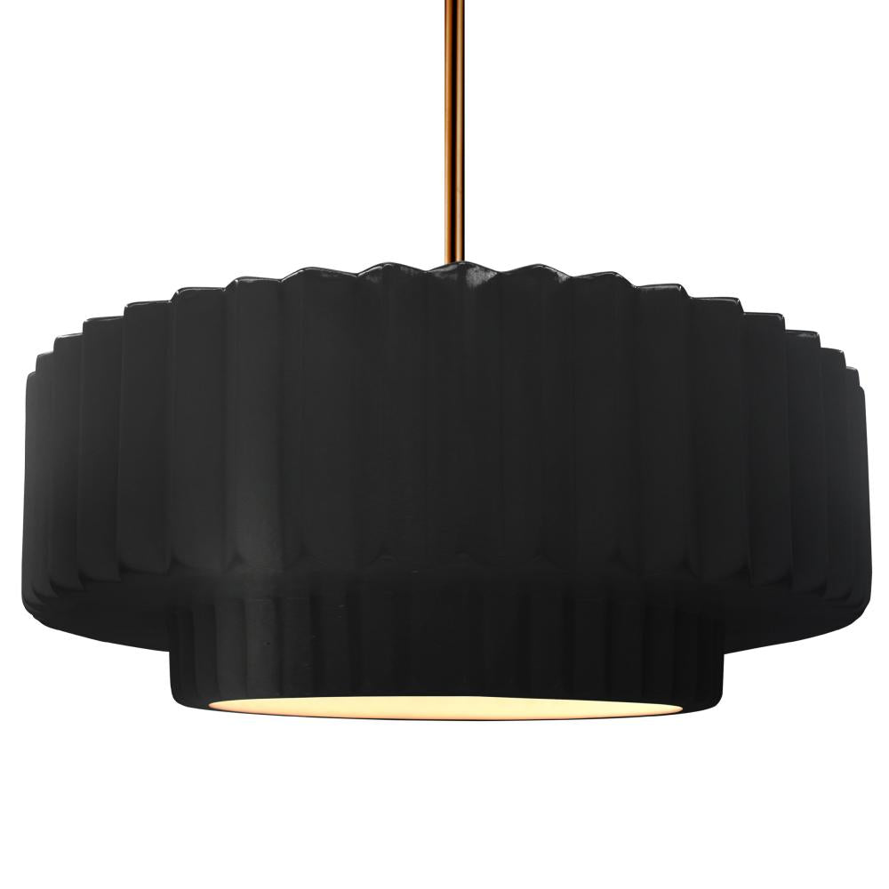 Justice Design Group RADIANCE CER-6555-CRB-BRSS-RIGID Pendant - Carbon Matte Black