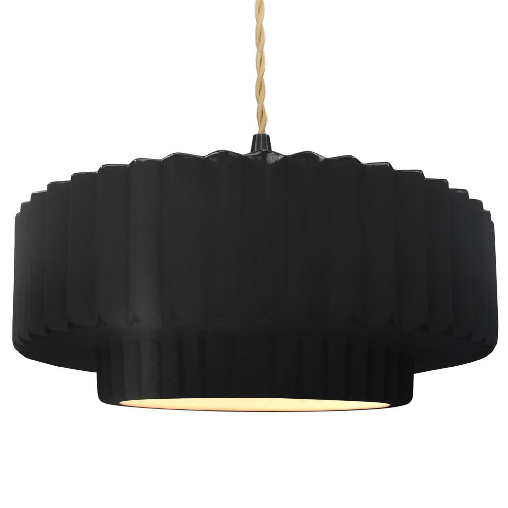 Justice Design Group RADIANCE CER-6555-CRB-MBLK-BEIG-TWST Pendant - Carbon Matte Black