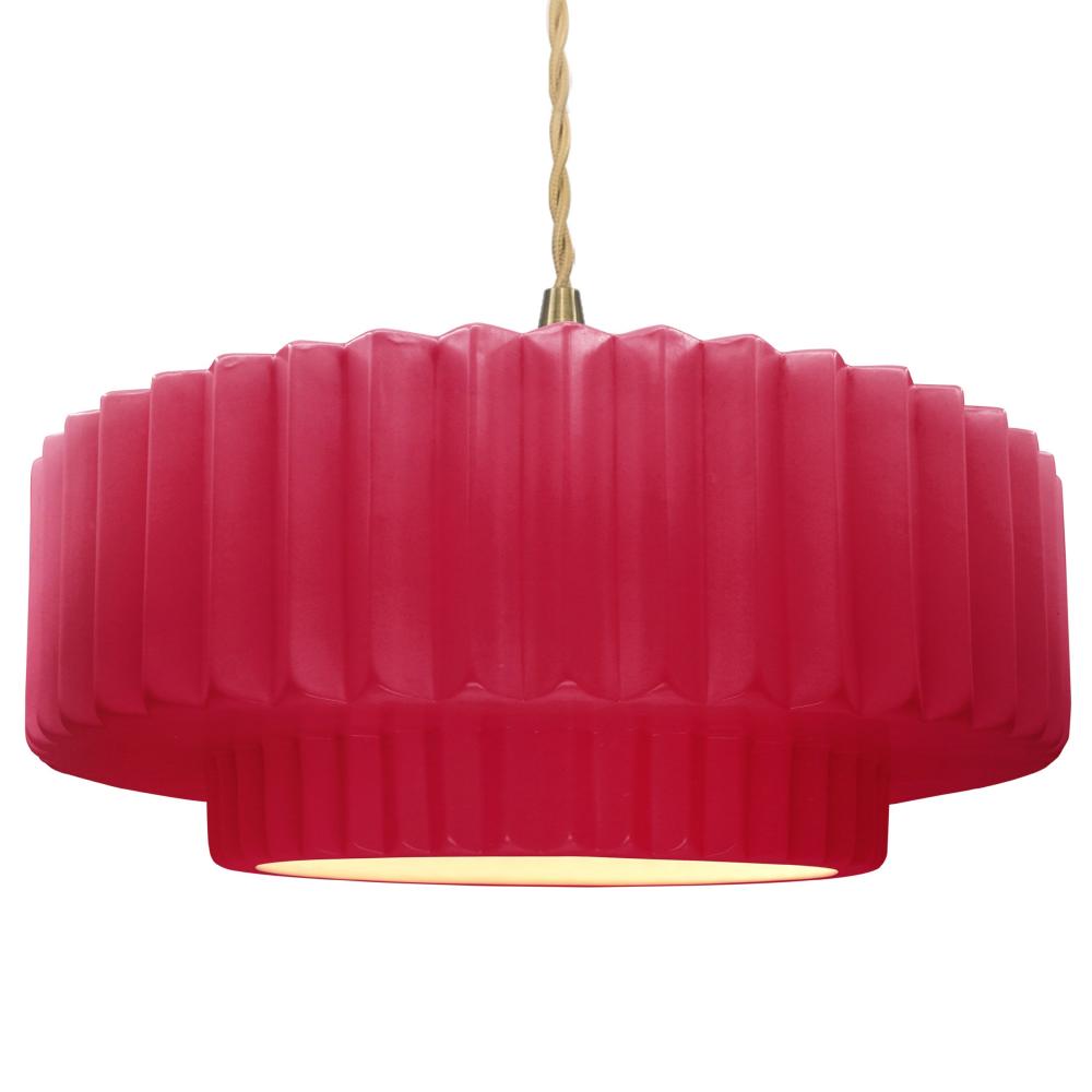 Justice Design Group RADIANCE CER-6555-CRSE-BRSS-BEIG-TWST Pendant - Cerise