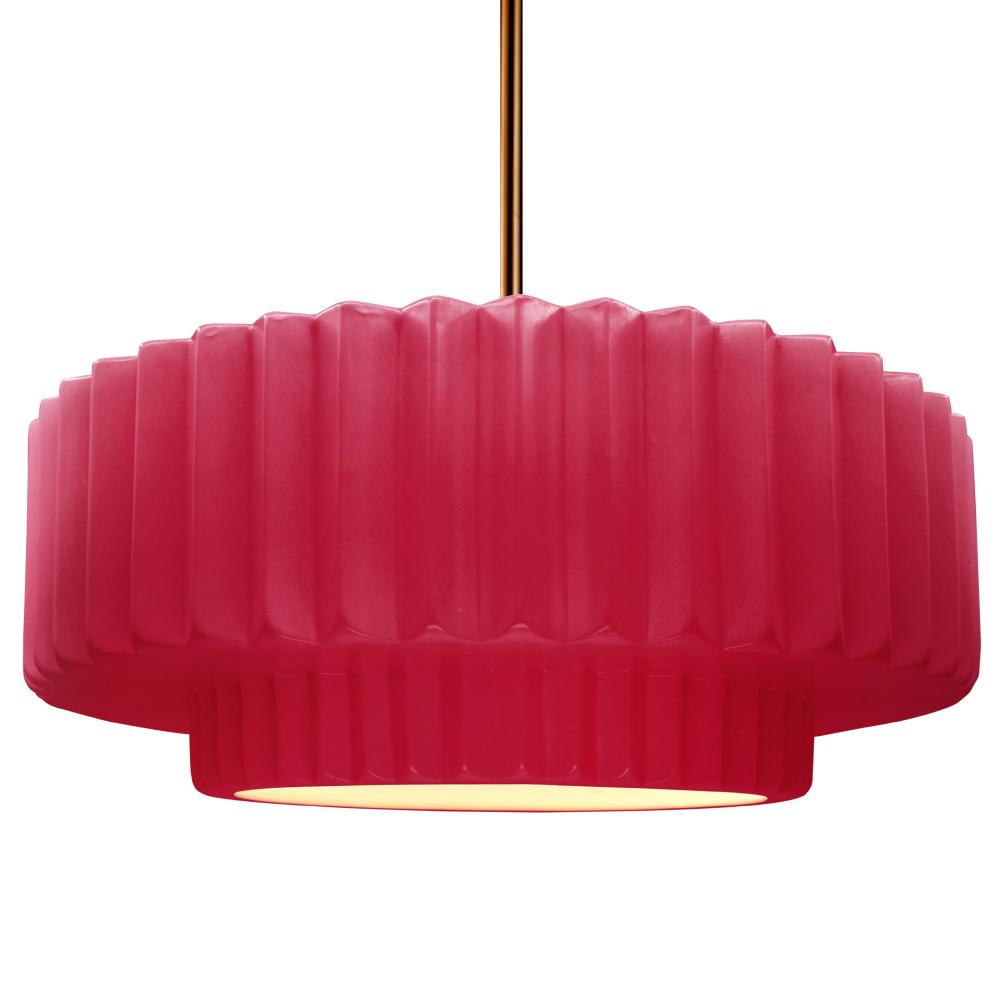 Justice Design Group RADIANCE CER-6555-CRSE-BRSS-RIGID Pendant - Cerise