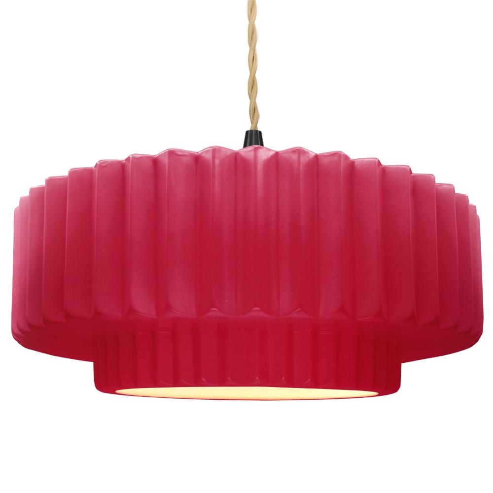 Justice Design Group RADIANCE CER-6555-CRSE-MBLK-BEIG-TWST Pendant - Cerise