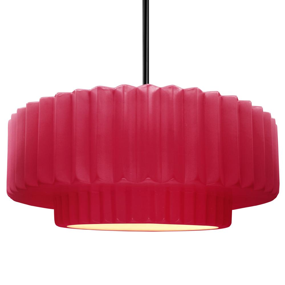 Justice Design Group RADIANCE CER-6555-CRSE-MBLK-RIGID Pendant - Cerise