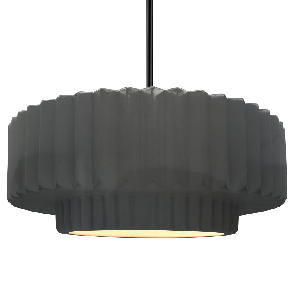 Justice Design Group RADIANCE CER-6555-GRY-MBLK-RIGID Pendant - Gloss Grey