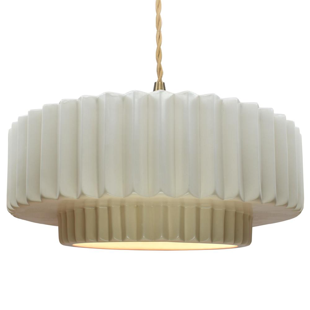 Justice Design Group RADIANCE CER-6555-MAT-BRSS-BEIG-TWST Pendant - Matte White