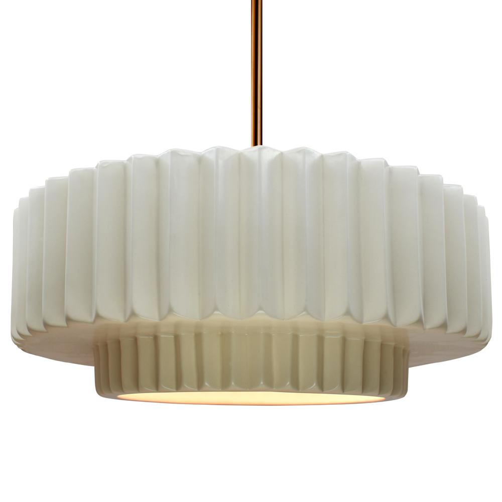 Justice Design Group RADIANCE CER-6555-MAT-BRSS-RIGID Pendant - Matte White