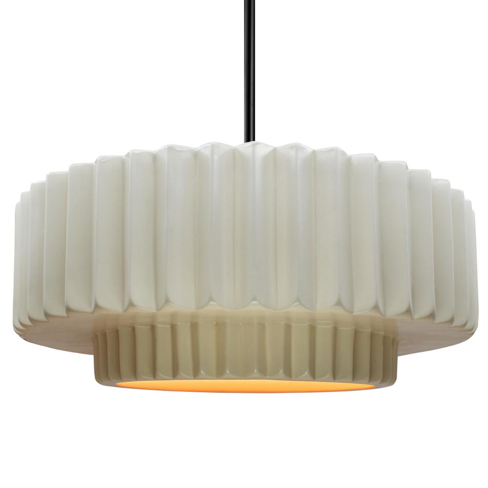 Justice Design Group RADIANCE CER-6555-MTGD-MBLK-RIGID Pendant - Matte White With Champagne Gold Internal