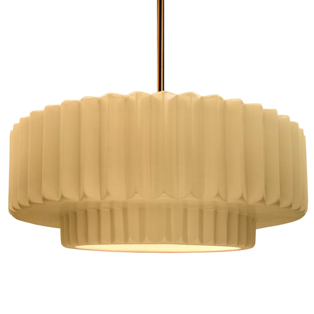 Justice Design Group RADIANCE CER-6555-MYLW-BRSS-RIGID Pendant - Muted Yellow