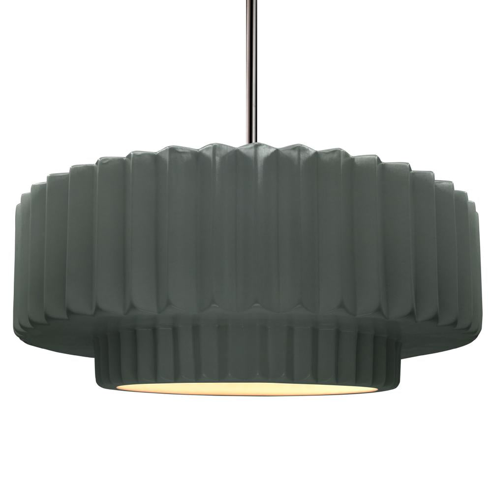 Justice Design Group RADIANCE CER-6555-PWGN-NCKL-RIGID Pendant - Pewter Green