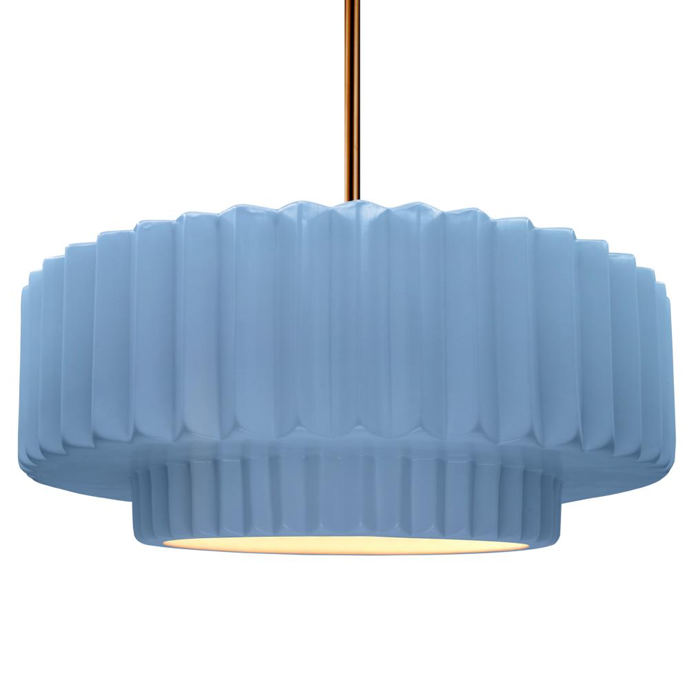 Justice Design Group RADIANCE CER-6555-SKBL-BRSS-RIGID Pendant - Sky Blue