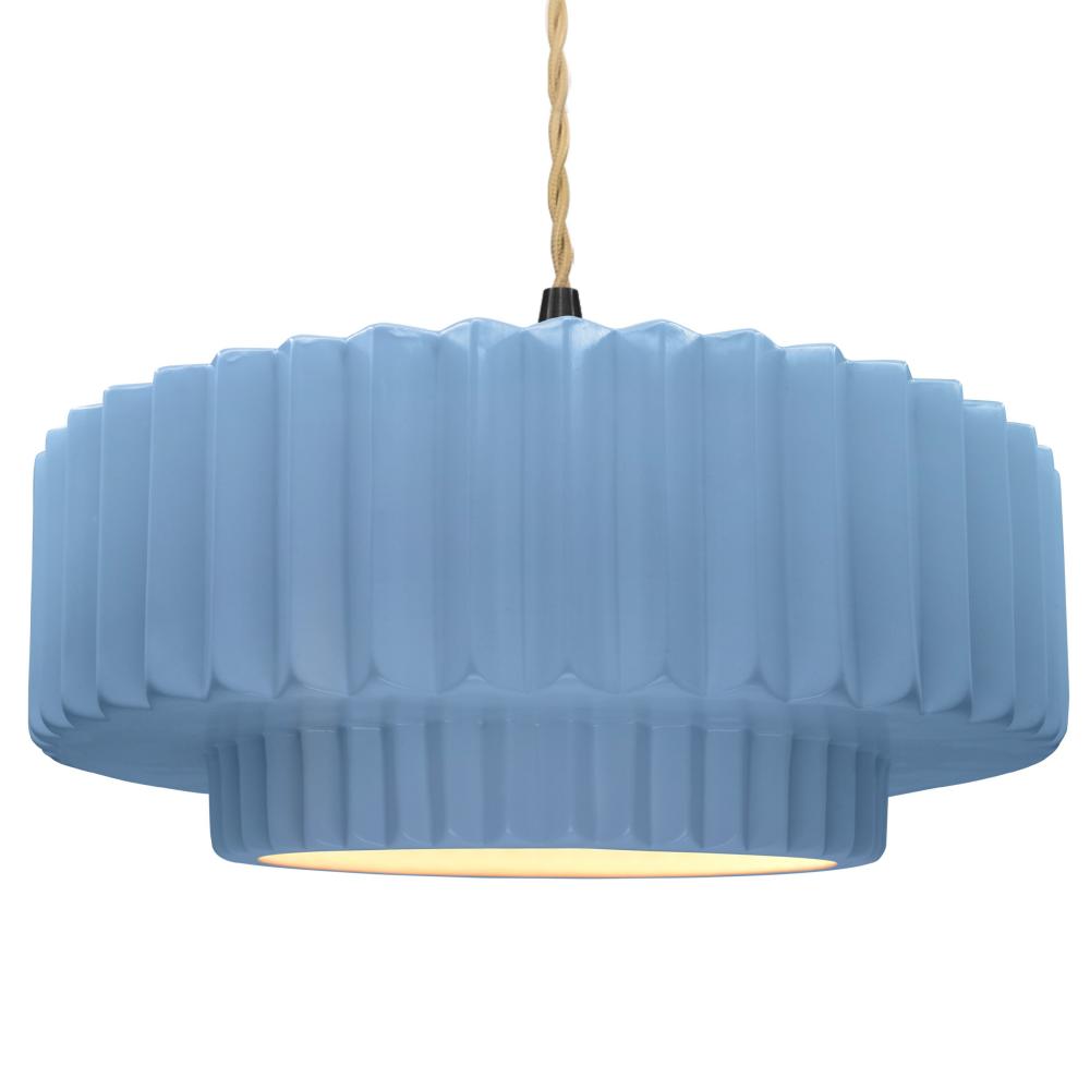 Justice Design Group RADIANCE CER-6555-SKBL-MBLK-BEIG-TWST Pendant - Sky Blue