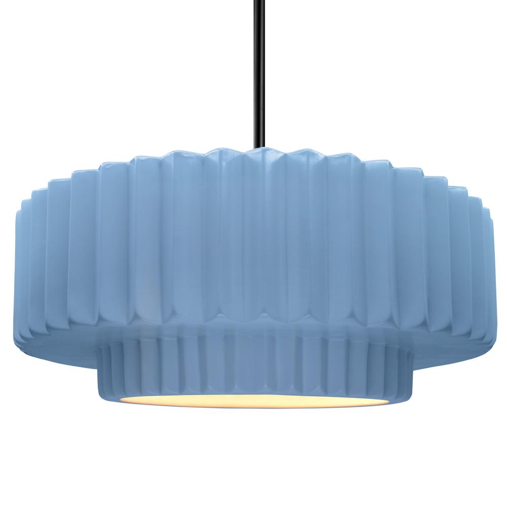 Justice Design Group RADIANCE CER-6555-SKBL-MBLK-RIGID Pendant - Sky Blue