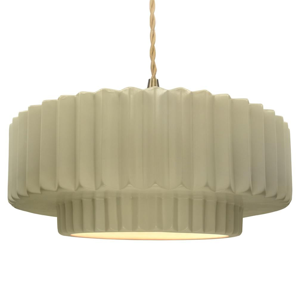 Justice Design Group RADIANCE CER-6555-VAN-BRSS-BEIG-TWST Pendant - Vanilla Gloss