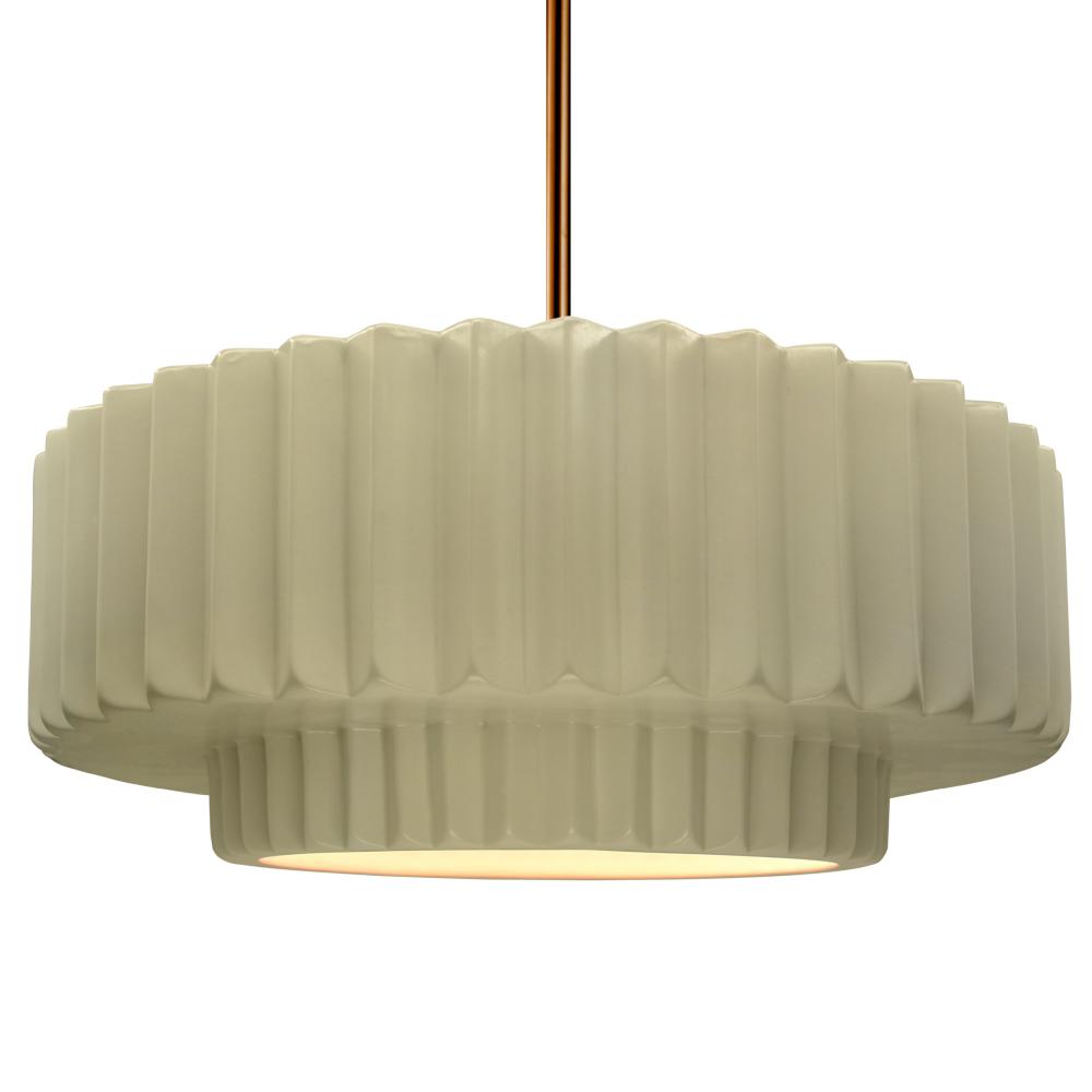 Justice Design Group RADIANCE CER-6555-VAN-BRSS-RIGID Pendant - Vanilla Gloss