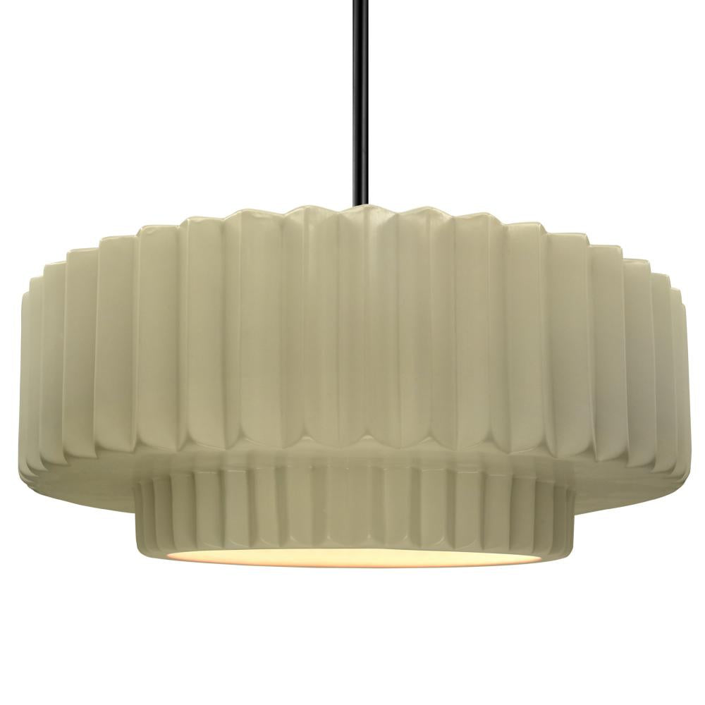 Justice Design Group RADIANCE CER-6555-VAN-MBLK-RIGID Pendant - Vanilla Gloss